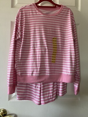 NWT DJ Draper James Pink  Striped 2 Pc Set sz Medium