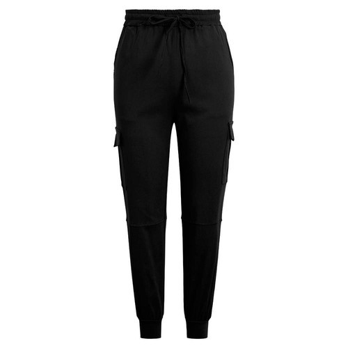 Womens Ladies Elastic High Waist Cargo Trousers Gym Jogging Combat Work Pants US - Picture 28 of 41