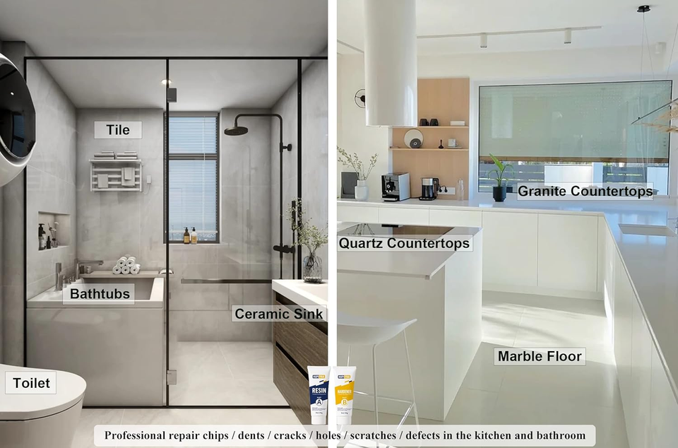 Shower Tray Repair Kit, Tub, Tile and Shower Repair Kit, Bathtub Repair