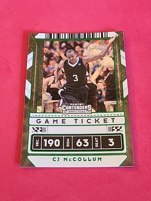 2020 CJ McCollum Green Explosion Panini Contenders Draft Picks #41 Game Ticket