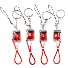 New Style Blood Type A B O AB Plasma Pack Bag PVC Pendant DIY Jewelry Keychain
