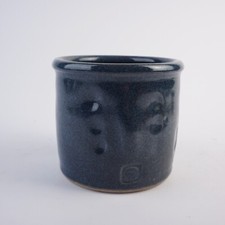 Studio Keramik Übertopf Blau signiert Mid Century 60er Planter Vintage