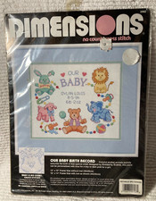 Dimensions Our Baby Birth Record  No Count Cross Stitch Kit 3982