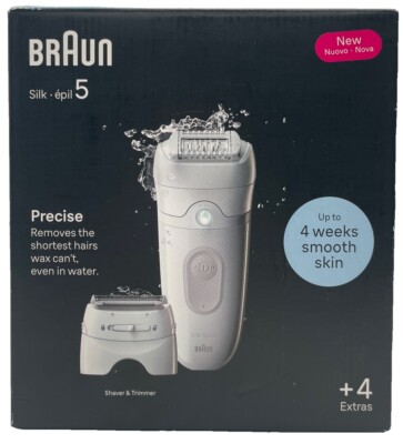 BRAUN Silk-épil 5 5-041 Epilierer, Weiß/Grau - Neuwertig