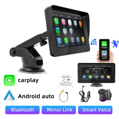 Portable 7'' Car Stereo Carplay/Android Auto Radio Bluetooth Airplay Touch Screen