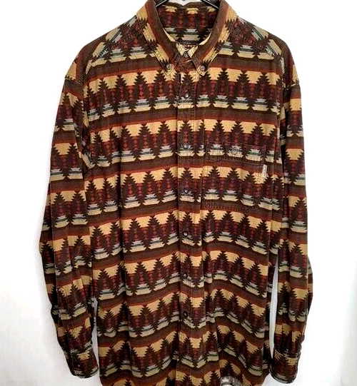 Woolrich Mens Size XL Aztec Western Green Long Sleeve Button Front Outdoor Shirt
Opens in a new wind