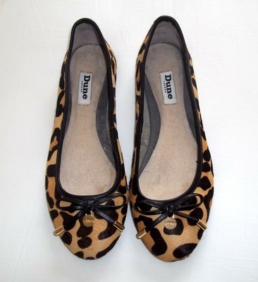 dune leopard print ballet pumps