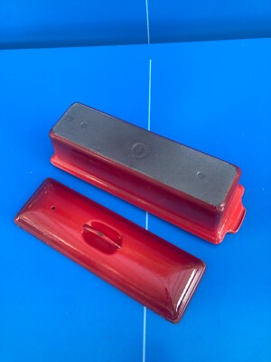Le Creuset Rectangular Terrine, With Press, 32 x 11 cm, Ceramic, Cherry