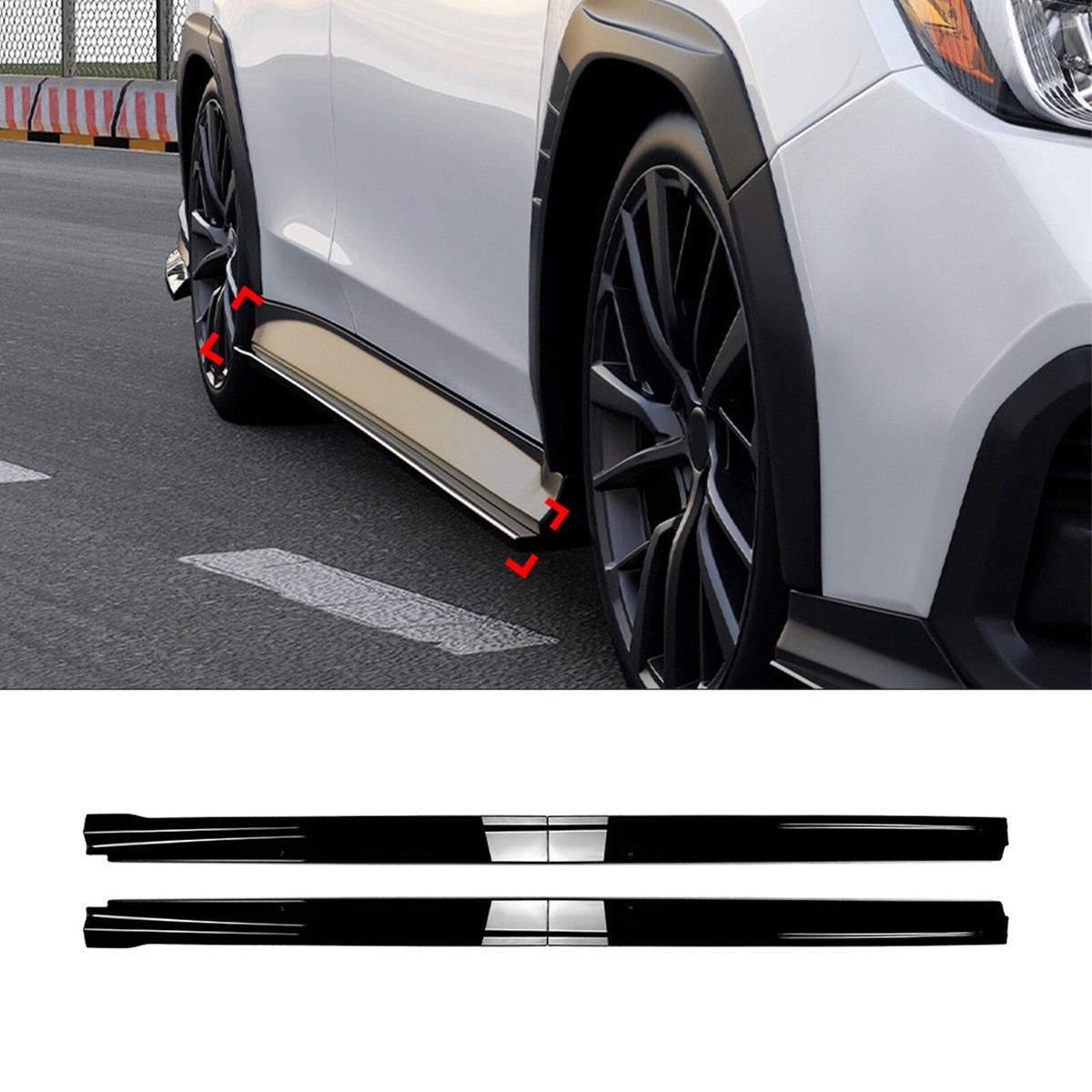 Gloss Black Side Skirt Extension For Subaru WRX STI VB 2022