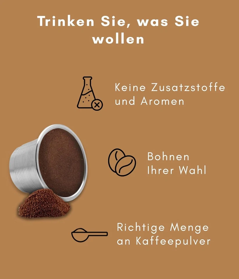 Wiederverwendbare Edelstahl Metall kapseln nachfüllbar für Nespresso 02B7301M  - Bild 4 von 4