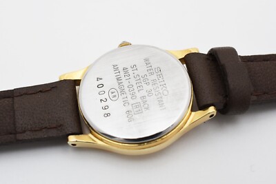 ▶️ Vintage [Near Mint] SEIKO EXCELINE 4N21-0390 Gold Dial Women