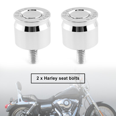 2X Sattelschraube Aluminium Eloxiert Chrom Für Dyna Softail Glide Road King F2