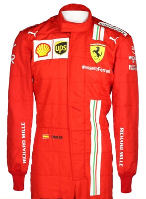 Carlos Sainz Ferrari 2021 F1 Race Suit CIK/FIA Approved Go Kart Racing Suit