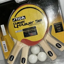 4 Player Classic Family Ping Pong Table Tennis Set Recreational STIGA New/41b