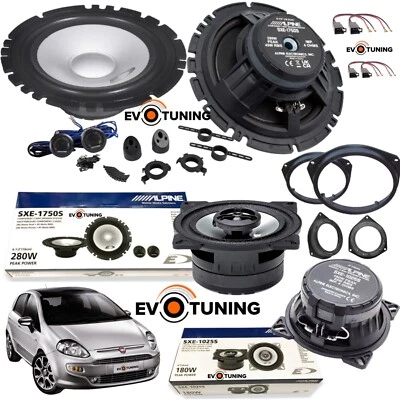 ALPINE - NO HERTZ Kit 6 Casse Altoparlanti Alpine Anteriori e Posteriori per Fiat Grande Punto Evo