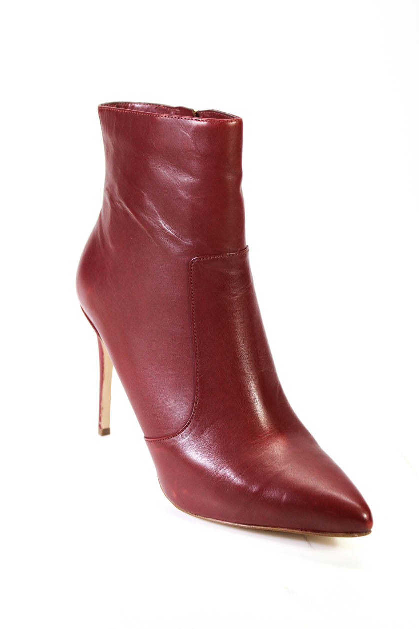 Michael Michael Kors Womens Rue Stiletto Booties Brandy Red Leather