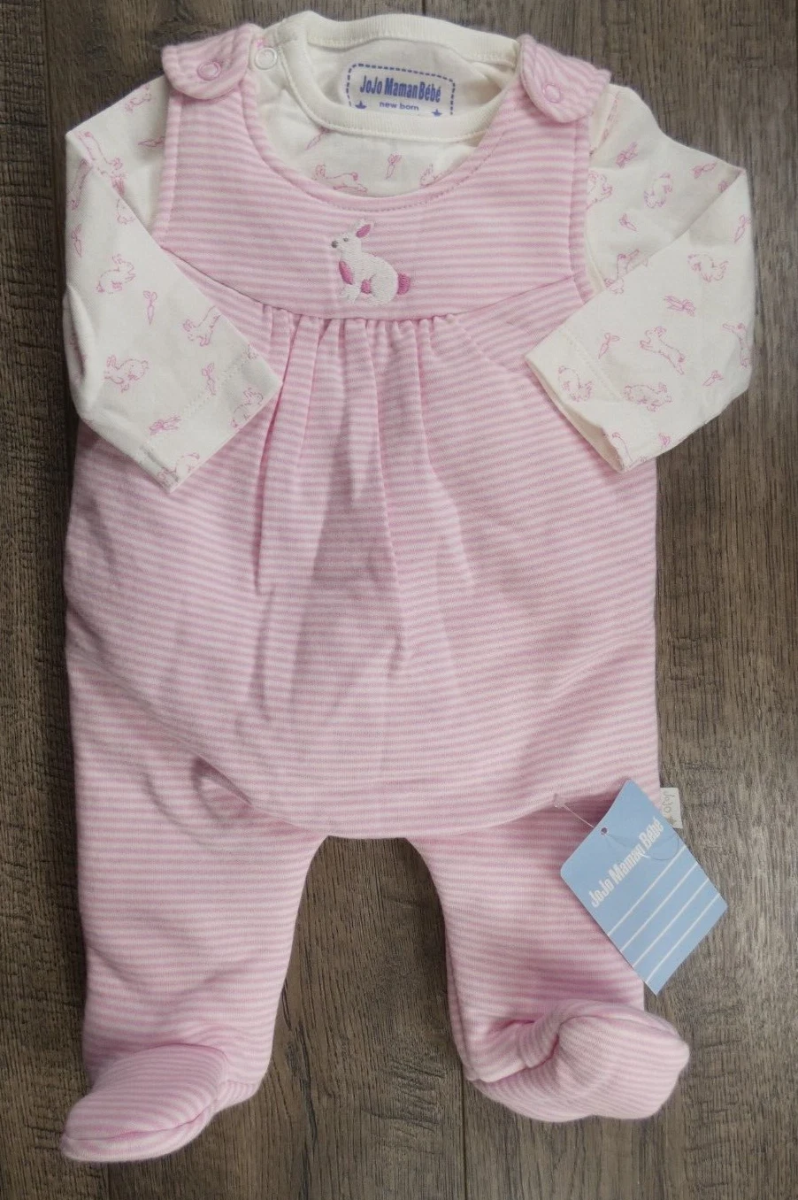 Baby Girl Clothes New Jojo Maman Bebe Newborn 2pc Pink Bunny Thick Outfit