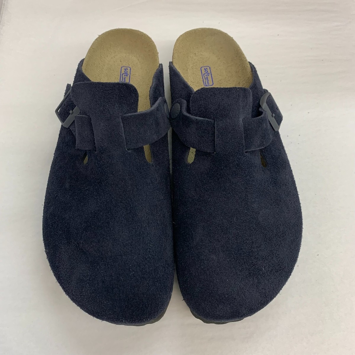 Birkenstock New w/ Box Boston Midnight Suede Leather Soft Footbed