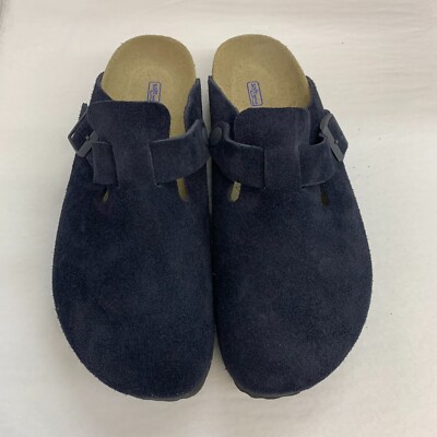Birkenstock New w/ Box Boston Midnight Suede Leather Soft Footbed