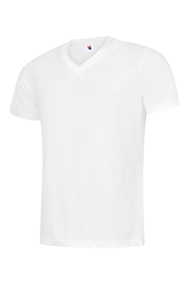 5 PACK Uneek Mens Classic V-Neck T-Shirt Plain 100% Cotton Blank V Neck ...