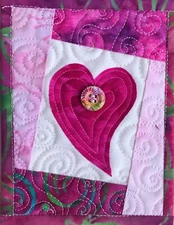 On The Trail Creations Wonky Heart Quilted Card Pattern by Beret Nelson