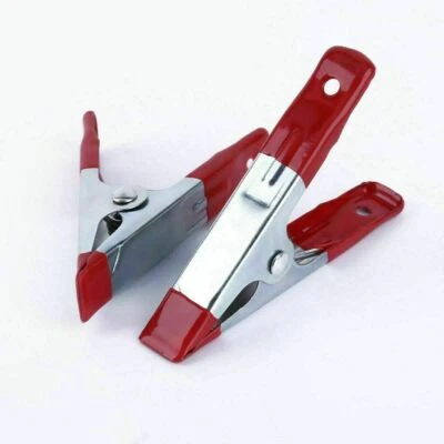 HOMEELABADOR Large 4'' 6" Metal Strong SPRING CLAMPS Woodworking Clips PVC Coated Ends UK