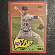 2021 Topps Chrome 1965 Redux Jacob deGrom Mets TH65-32 Red Refractor Border /70