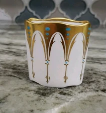 RARE Vintage ROYAL CHELSEA England GOTHIC Gold Blue Dots Small Sugar Toothpick H