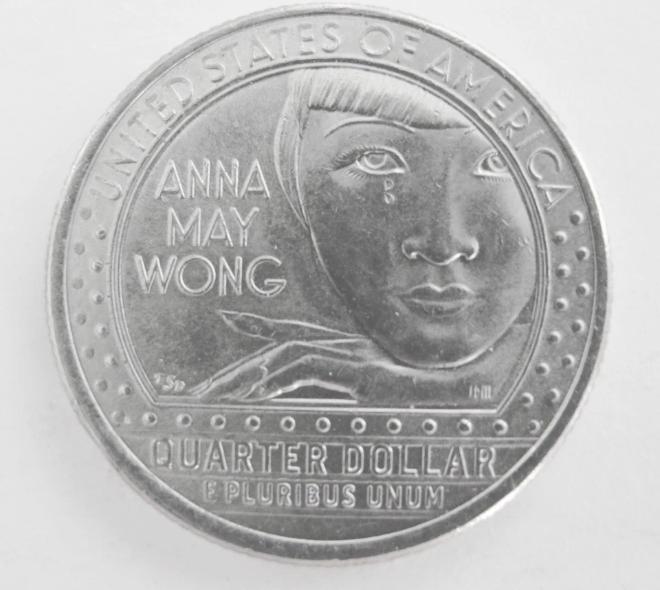 2022 P Anna May Wong Quarter w/ Errors Teardrops, Fingers, I-T Letters “COD” - Image 4 of 4