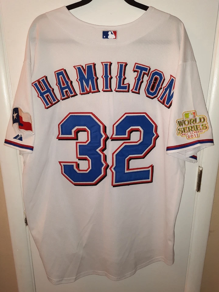 Parche de colección serie mundial MLB 2011 Texas Rangers # 32 Hamilton en muy buena condición Foto 2 de 3
