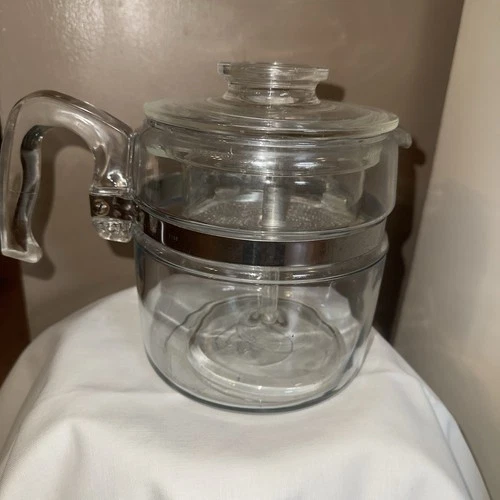 Vintage ~PYREX~ Flameware ~ 4-6 Cup Glass Coffee Pot Percolator #7756 ~ Complete