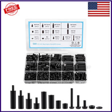 580PCS M3 Black Nylon Standoff Kit Spacers Screws Nuts for PCB Motherboard