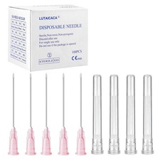 100 Pack 18 Gauge 1.5 Inch Needle, Disposable Luer Lock Needles for Scientific L