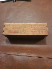Vintage Glendale Club Yellow American Cheese 2lb Wood Box, Pauly Cheese Company