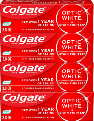 Optic White Clean Mint Whitening Toothpaste 4-Pack, 3.8 oz