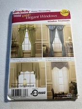 Simplicity Home Decorating Easy Elegant Window Sewing Pattern 5688 New Uncut