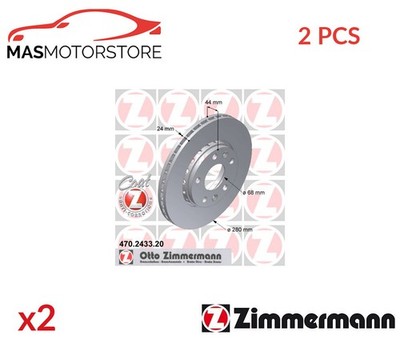 BREMSSCHEIBEN SATZ PAAR VORNE ZIMMERMANN 470243320 2PCS P FÜR DACIA DUSTER
