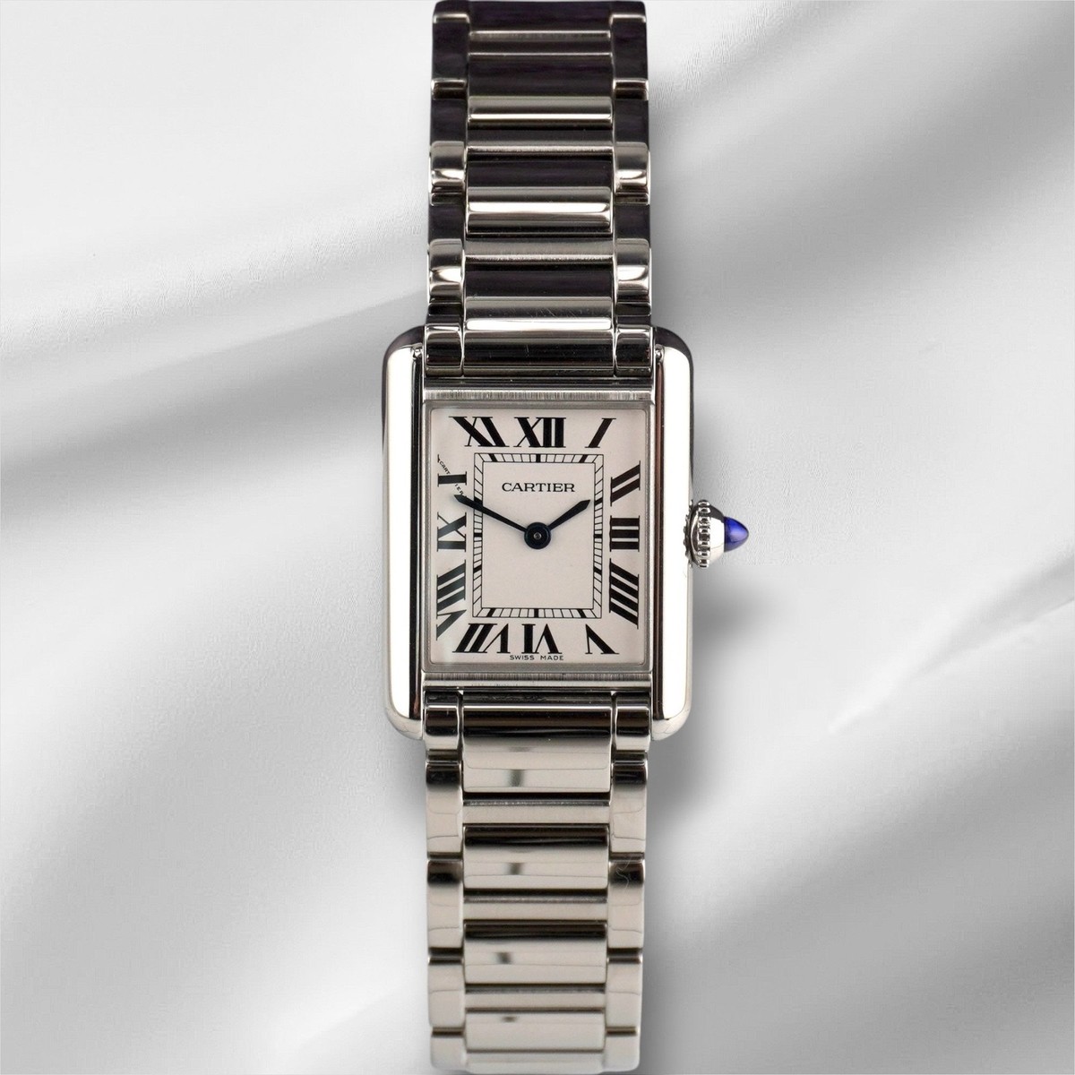 趣味・スポーツ・実用 THE CARTIER TANK WATCH Cartier Tank Must 29.5 x 22mm Silver Roman Dial Steel Watch Ref