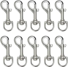 10 Pack Heavy Duty Swivel Snap Hooks for Dog Leash, Collar, Key Chain - 2-3/4