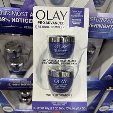 Olay Pro Advanced Retinol Complex Night Moisturizer Fragrance Free 1.7 Oz x 2