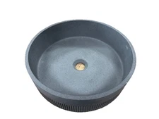 Vigo Vessel Sink Cypress 16" L x 16" W x 5" H Round Concrete Grey, VG04072