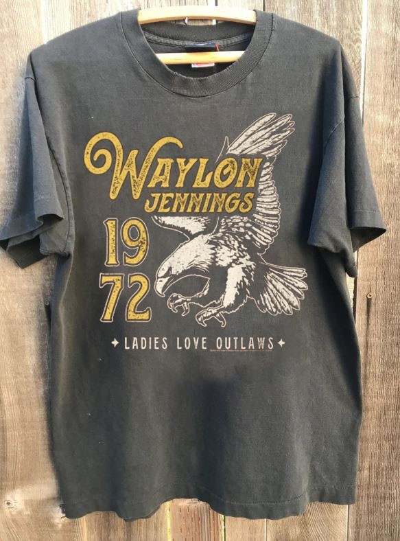 Waylon Jennings Tour 1972 Rare Charcoal Unisex T shirt Men Women WA0651
