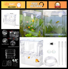 Aquarium Fish Breeder Box - Plastic Isolation Hatchery for Shrimp, Guppy Clown
