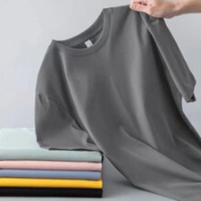 T-Shirt Unisex Men's Basic Solid Color Plain Basic Crew Tee Tops Adult Shirts