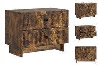 Nachttisch Nachtschrank Nachtkommode GeräUcherte Eiche 62X34,5X47,5 Cm Holzwerks