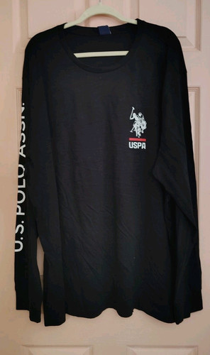 Brandneu US Polo Assn schwarz 3XL 100 % Baumwolle Herren Langarm T-Shirt - Bild 1 von 4