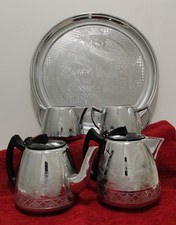 Vintage Swan Brand Willow Ware Chromalin 4 Piece Tea set With Tray -B31