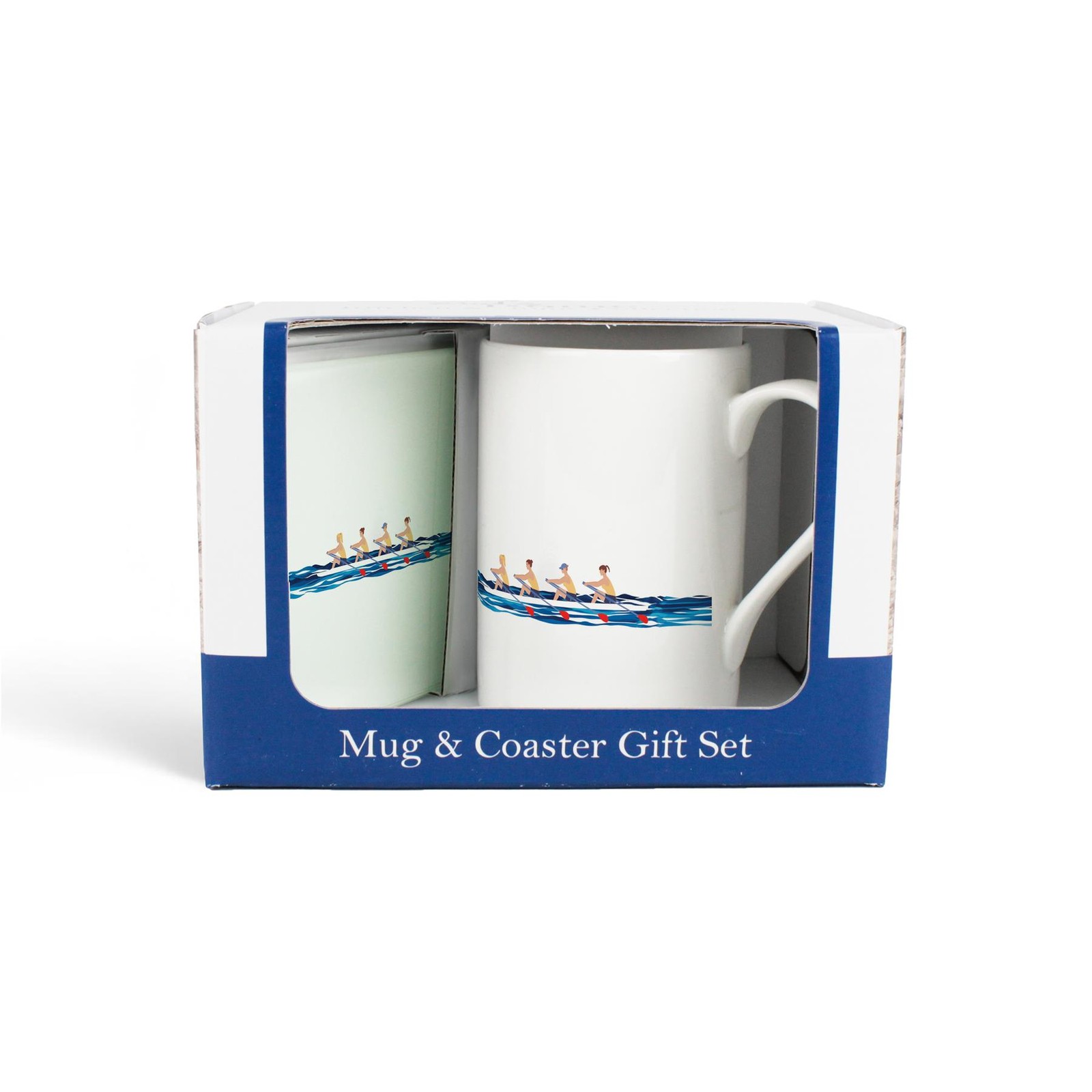 Rowing Boat Mug & Coaster Set - Womens Watersports Present Gift Boxed Set