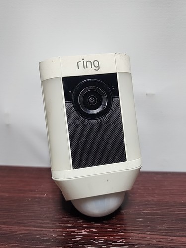 Ring Spotlight Cam Battery Outdoor Camera White with Battery Wireless
