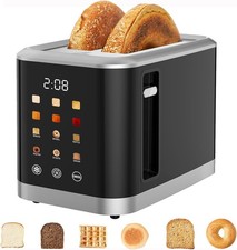 Touch screen Toaster 2 Slice Digital Timer Toasters with 6 Bread Types 6